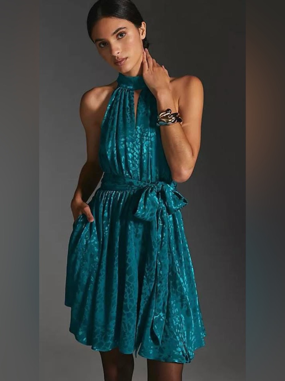 Anthropologie Halter Mini Dress